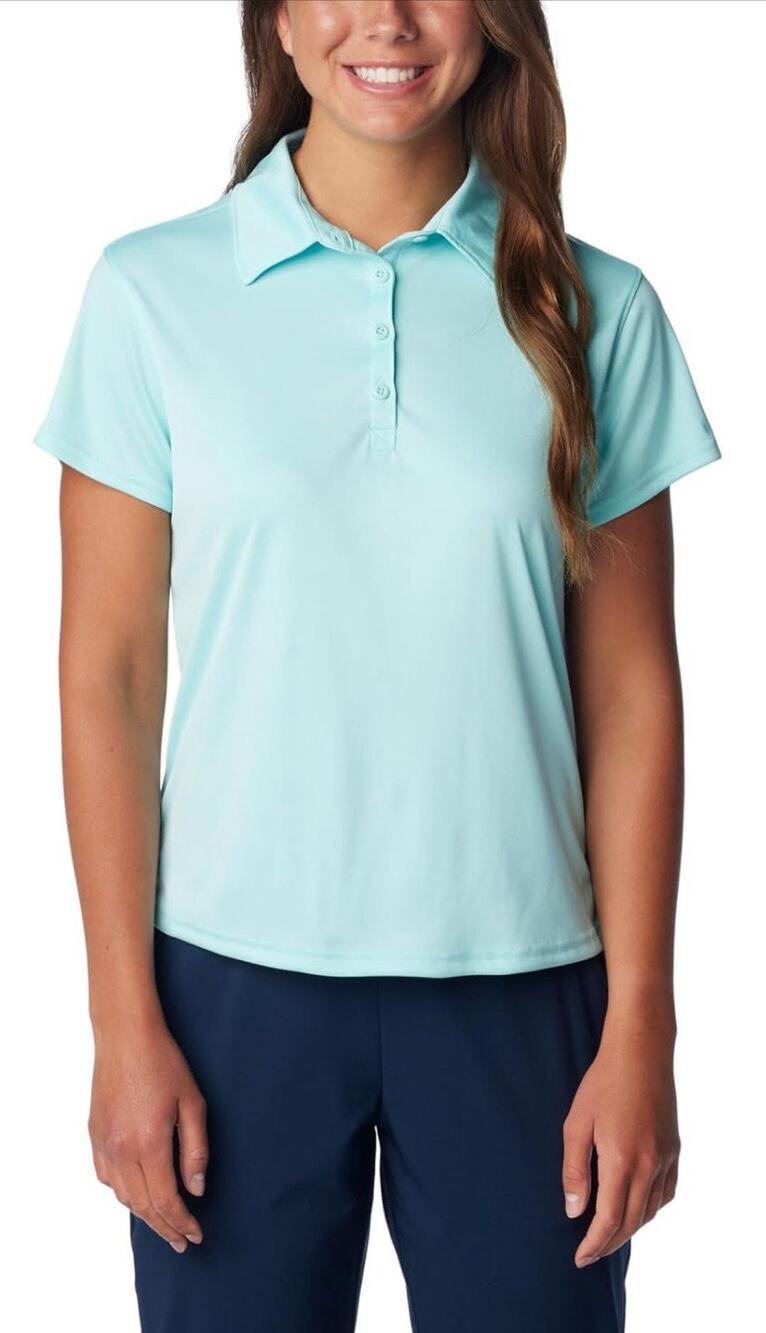 Columbia PFG Polo Shirt Womens Large Light Marine SPF Golf L
